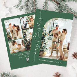 単にエレガント5スタイリッシュ写真クリスマスグリーティング シーズンカード