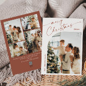 単にエレガント5スタイリッシュ写真クリスマスグリーティング シーズンカード