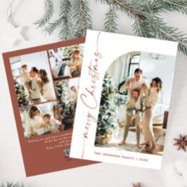 単にエレガント5スタイリッシュ写真クリスマスグリーティング シーズンカード