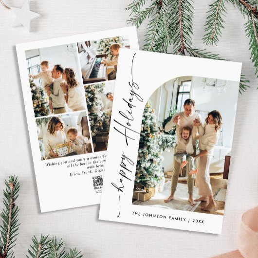 単にエレガント5スタイリッシュ写真クリスマスグリーティング シーズンカード