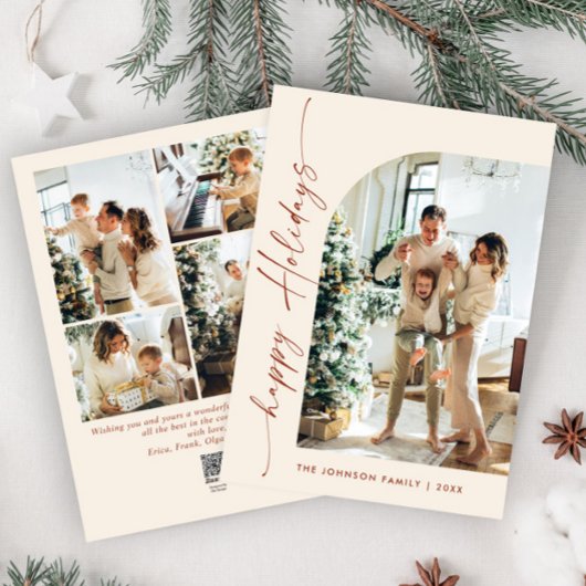 単にエレガント5スタイリッシュ写真クリスマスグリーティング シーズンカード