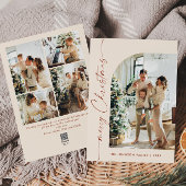 単にエレガント5スタイリッシュ写真クリスマスグリーティング シーズンカード