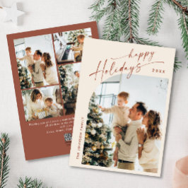 単にエレガント5スタイリッシュ写真クリスマスグリーティング シーズンカード