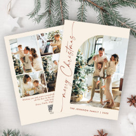 単にエレガント5スタイリッシュ写真クリスマスグリーティング シーズンカード