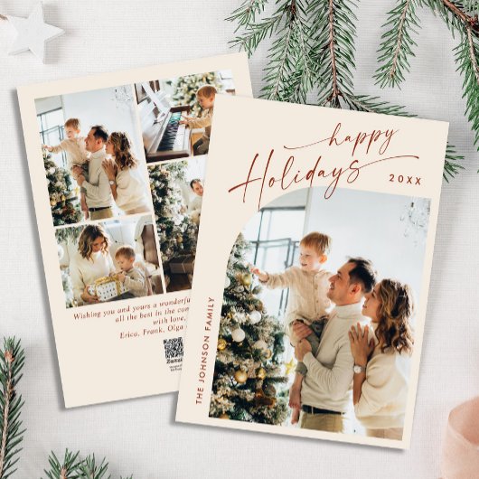 単にエレガント5スタイリッシュ写真クリスマスグリーティング シーズンカード