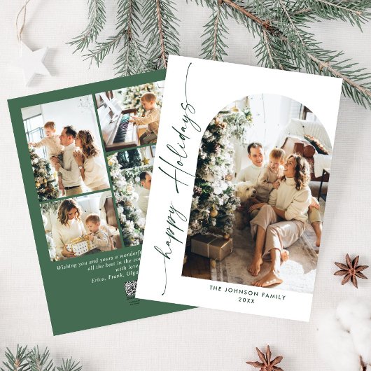 単にエレガント5スタイリッシュ写真クリスマスグリーティング シーズンカード