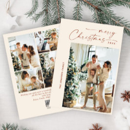 単にエレガント5スタイリッシュ写真クリスマスグリーティング シーズンカード