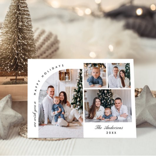 単にエレガント5スタイリッシュ写真クリスマスグリーティング シーズンカード