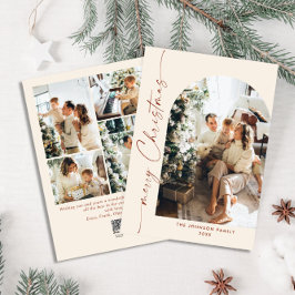 単にエレガント5スタイリッシュ写真クリスマスグリーティング シーズンカード