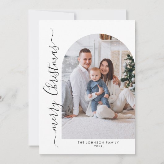 単にエレガント5スタイリッシュ写真クリスマスグリーティング シーズンカード (正面)