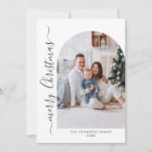 単にエレガント5スタイリッシュ写真クリスマスグリーティング シーズンカード (正面)
