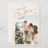 単にエレガント5スタイリッシュ写真クリスマスグリーティング シーズンカード (正面)