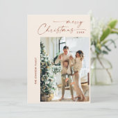 単にエレガント5スタイリッシュ写真クリスマスグリーティング シーズンカード (スタンド正面)