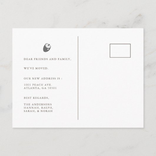 単にエレガントAcorn写真の移動 案内ポストカード (裏面)