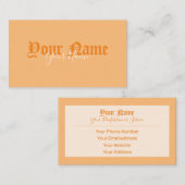 単にオレンエレガントジの古代の文字 名刺 (正面/裏面)