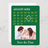 単にカスタム文字カレンダー+あなたの写真,バックグラー セーブザデート (正面/裏面)