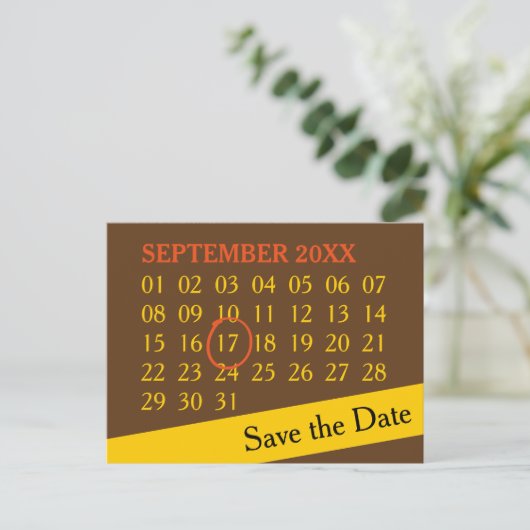 単にカスタム文字カレンダー+あなたの写真,バックグラー 案内ポストカード (スタンド正面)