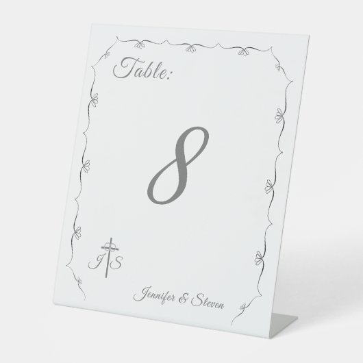 単にカソリッ結婚クスのテーブル番号台座記号 台座サイン (正面)