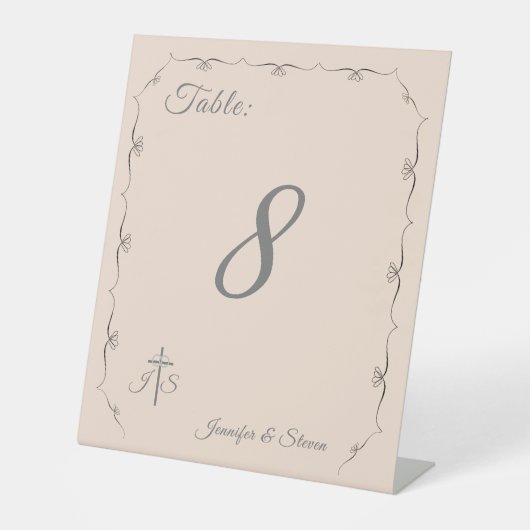 単にカソリッ結婚クスのテーブル番号台座記号 台座サイン (正面)