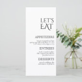 単にクラシック結婚のメニューとサンキューカード (スタンド正面)