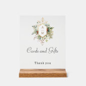 単にクリスマスエレガントフローラモノグラム アクリルサイン (正面)