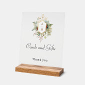 単にクリスマスエレガントフローラモノグラム アクリルサイン (傾斜)