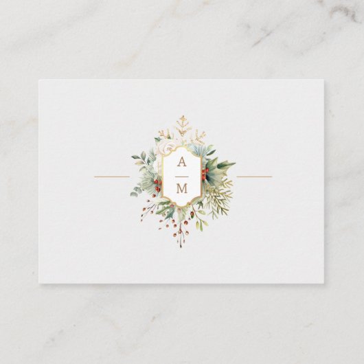 単にクリスマスエレガントフローラモノグラム エンクロージャーカード (裏面)