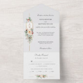 単にクリスマスエレガントフローラモノグラム オールインワン招待状 (内側)