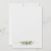 単にクリスマスエレガントフローラモノグラム 招待状 (裏面)