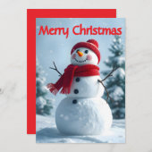 単にクリスマス霜の降りたの雪だるまを必要とした シーズンカード (正面/裏面)