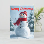 単にクリスマス霜の降りたの雪だるまを必要とした シーズンカード (スタンド正面)