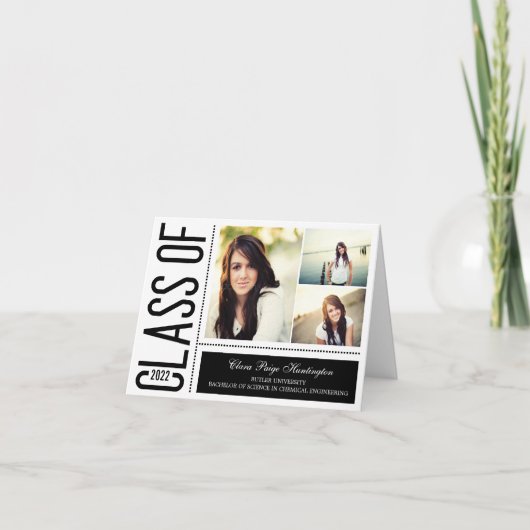 単にクール卒業サンキューカードブラック サンキューカード (正面)