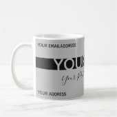 単にグレーエレガントとブラックのストライプビジネスカード コーヒーマグカップ (左)