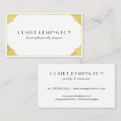 単にシックなアールデコ|ののどの金ゴールドホイル 名刺 (正面/裏面)