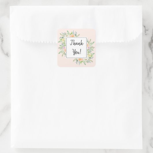 単にシックなフローラありがとう スクエアシール (バッグ)