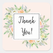 単にシックなフローラありがとう スクエアシール (正面)