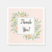 単にシックなフローラありがとう スタンダードカクテルナプキン (正面)