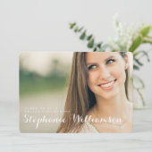 単にシックな写真の卒業のパーティの招待状 招待状 (スタンド正面)