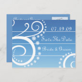 単にシックな日付はがきを保存する。 案内ポストカード (正面/裏面)