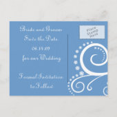 単にシックな日付はがきを保存する。 案内ポストカード (裏面)