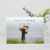 単にシックな結婚写真パーソナライズされた サンキューカード (スタンド正面)