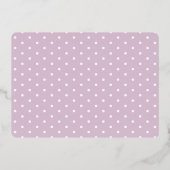 単にシックな薄紫水玉模様誕生のお知らせ 箔招待状 (裏面)