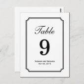 単にシック結婚のテーブル番号カード ポストカード (正面/裏面)