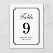 単にシック結婚のテーブル番号カード ポストカード (正面)