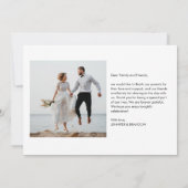 単にシック結婚の感謝の写真 サンキューカード (裏面)