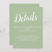 単にシンプルライトグリーン結婚のエンクロージャカード エンクロージャーカード (正面/裏面)