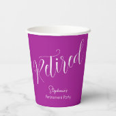 単にスクリプモダントのダークピンクの退職 紙コップ (裏面)