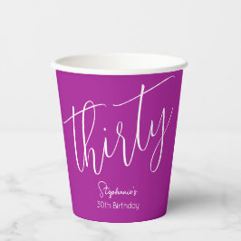単にスクリプモダントのダークピンク30歳の誕生日 紙コップ