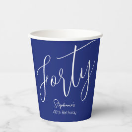 単にスクリプモダントNavy Blue 40th誕生日 紙コップ