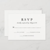 単にスタイリッシュな|白黒結婚式の応答 出欠カード (正面/裏面)